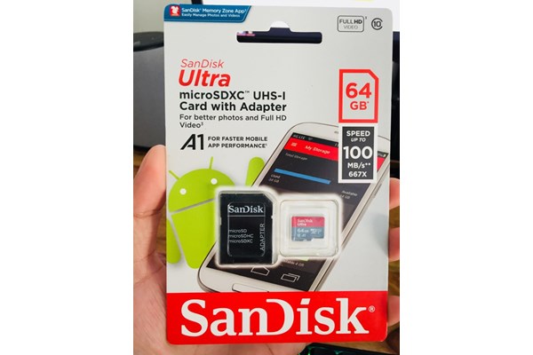 Thẻ nhớ Sandisk 64Gb class 10