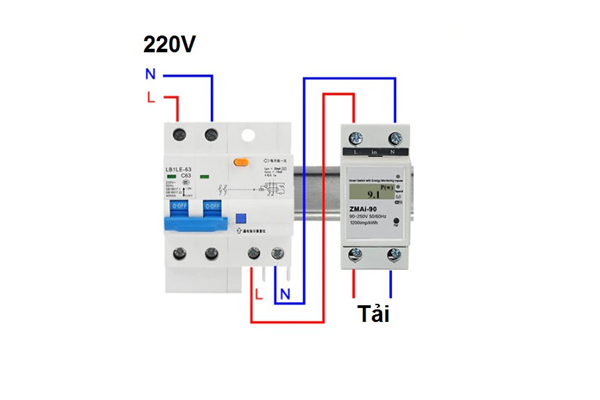 Công tơ điện tử 60A Bật/Tắt nguồn Wifi Tuya