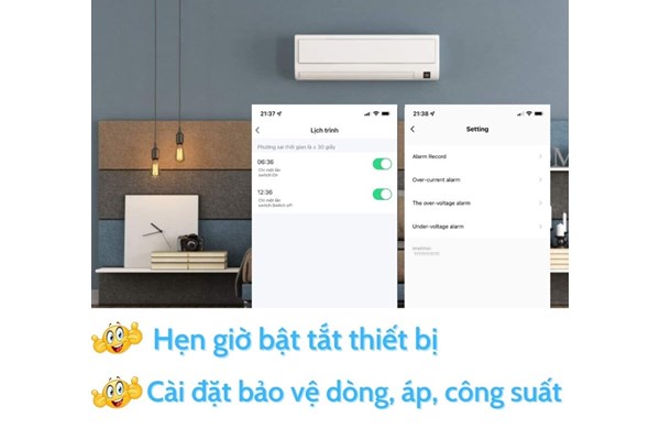 Công tơ điện tử 60A Bật/Tắt nguồn Wifi Tuya